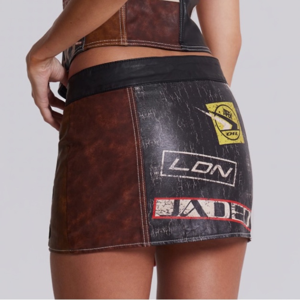 Jaded London Daytona Vegan Leather Mini Skirt - Picture 3 of 13